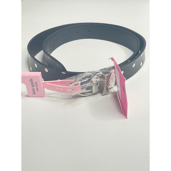 Kate Spade Reversible Bow Belt Large Leather Polka Dot Black 32mm - Picture 3 of 6
